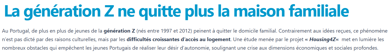 Portugal.fr: Generation Z no longer leaves the family home