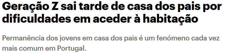 SIC Notícias: Geração Z sai tarde de casa dos pais por dificuldades em aceder à habitação